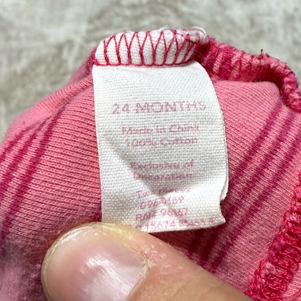 OshKosh B’gosh | Toddler Baby Girl Y2K Top With Embroidered Butterflies | 24M